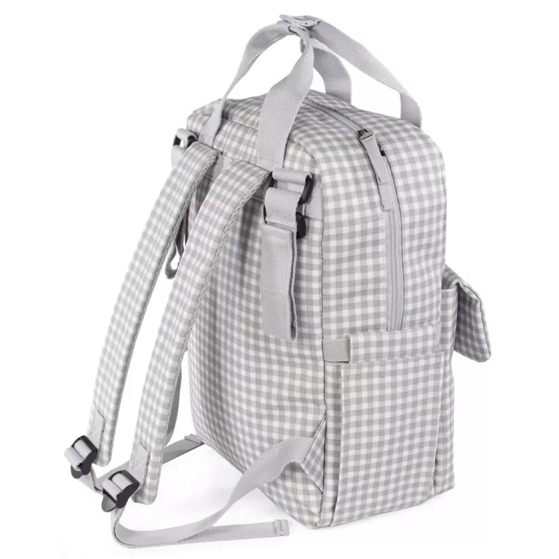 Walking Mum Mochila Maternal I Love Vichy gris reverso