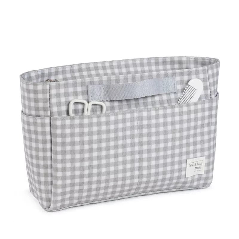 Walking Mum Neceser I Love Vichy gris bolsillo delantero