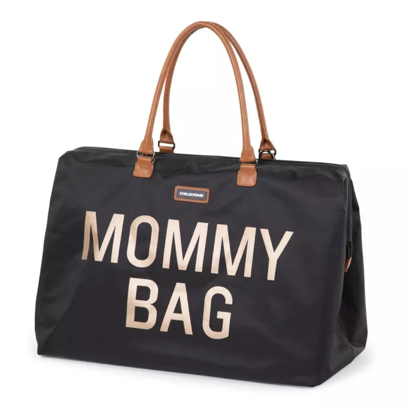 Childhome Bolso Maternal Mommy Bag negro dorado lado