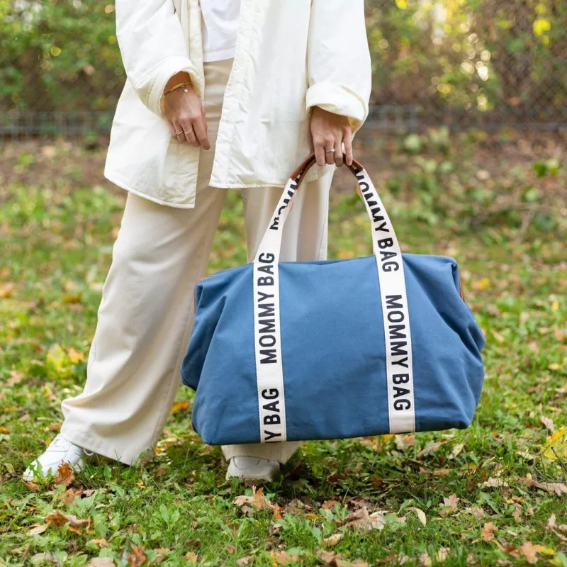 Childhome Bolso Maternal Mommy Bag Signature indigo exterior