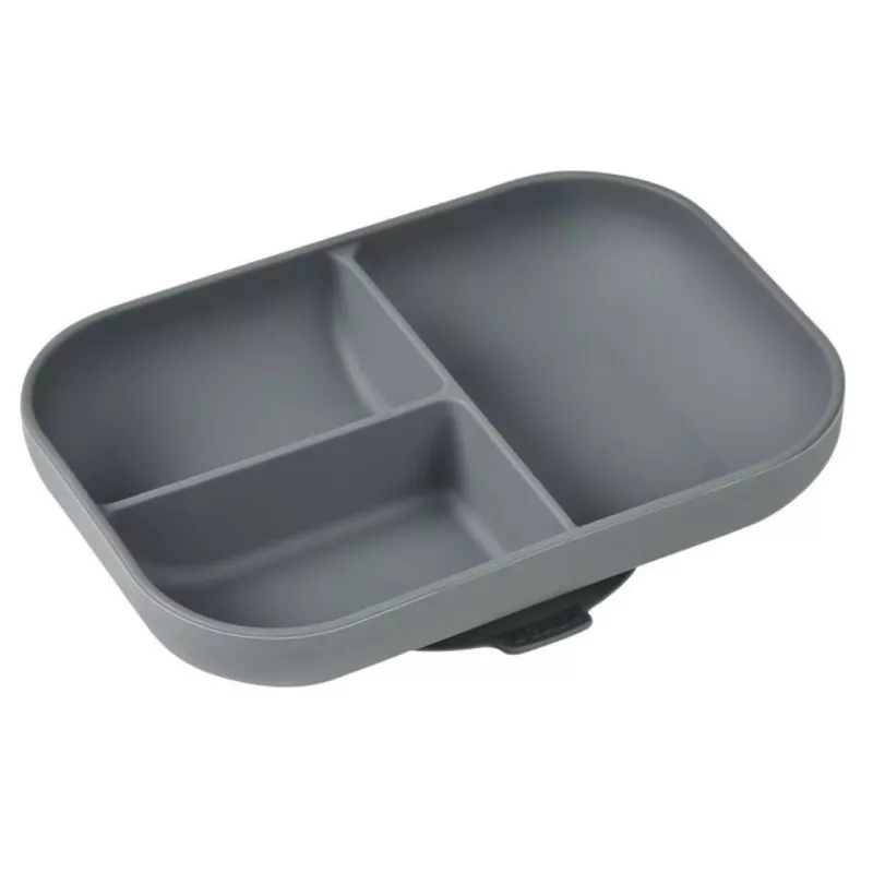 Béaba Plato Silicona Con Compartimentos gris