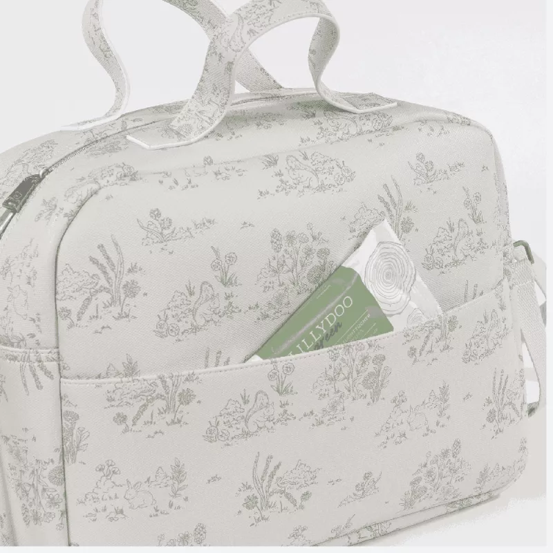 Pasito a Pasito Bolso Maternal Toile de Jouy cream bolsillo