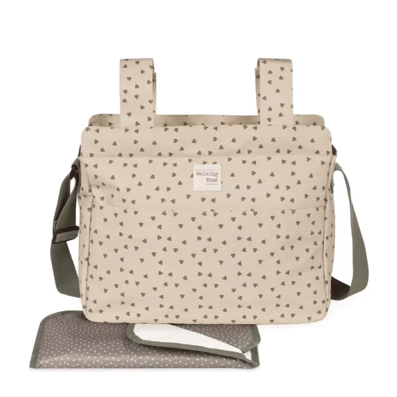 Walking Mum Bolso Silla Paseo Poppy Corazones musgo