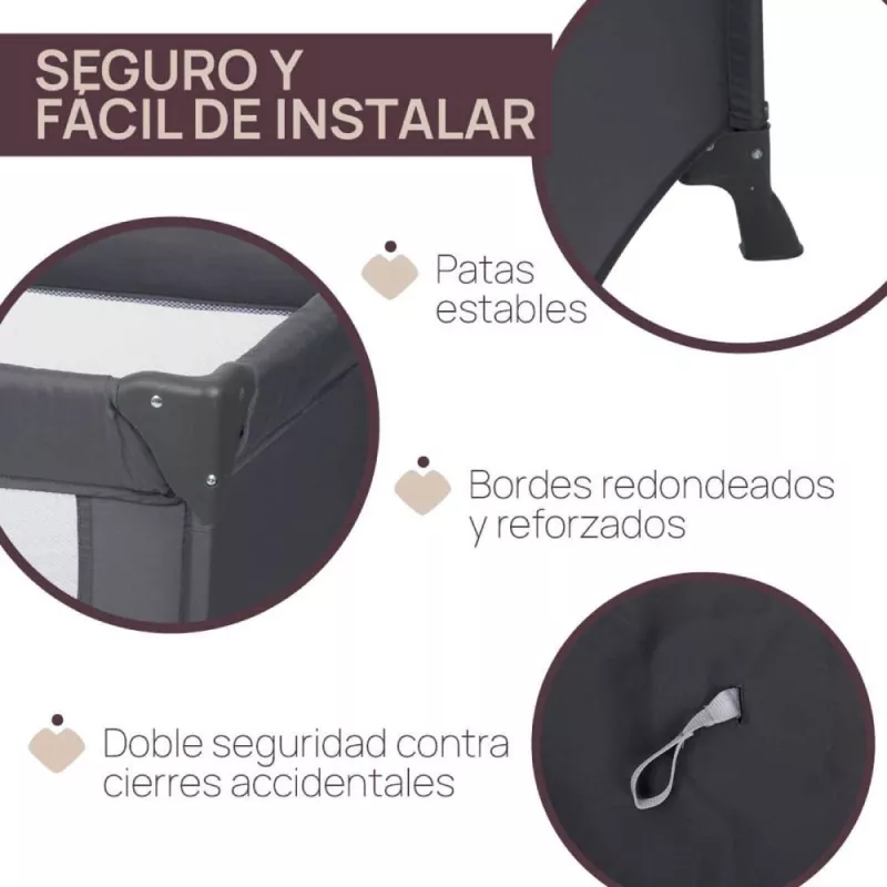 Chicco Cuna de Viaje Goodnight dark grey seguridad