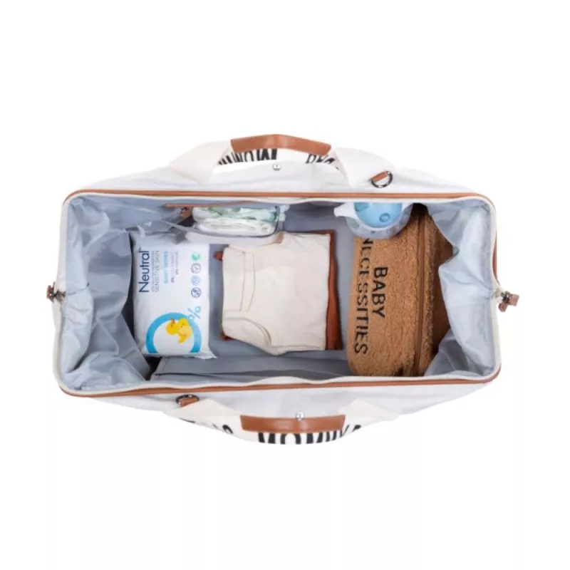 Childhome Bolso Maternal Mommy Bag Signature blanco roto interior