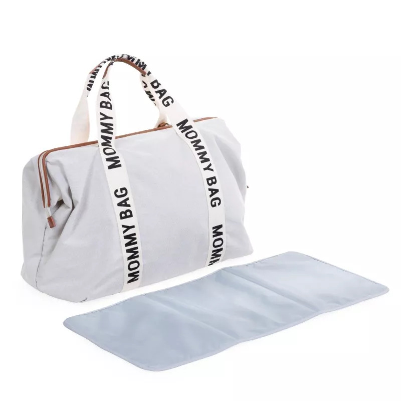 Childhome Bolso Maternal Mommy Bag Signature blanco roto cambiador