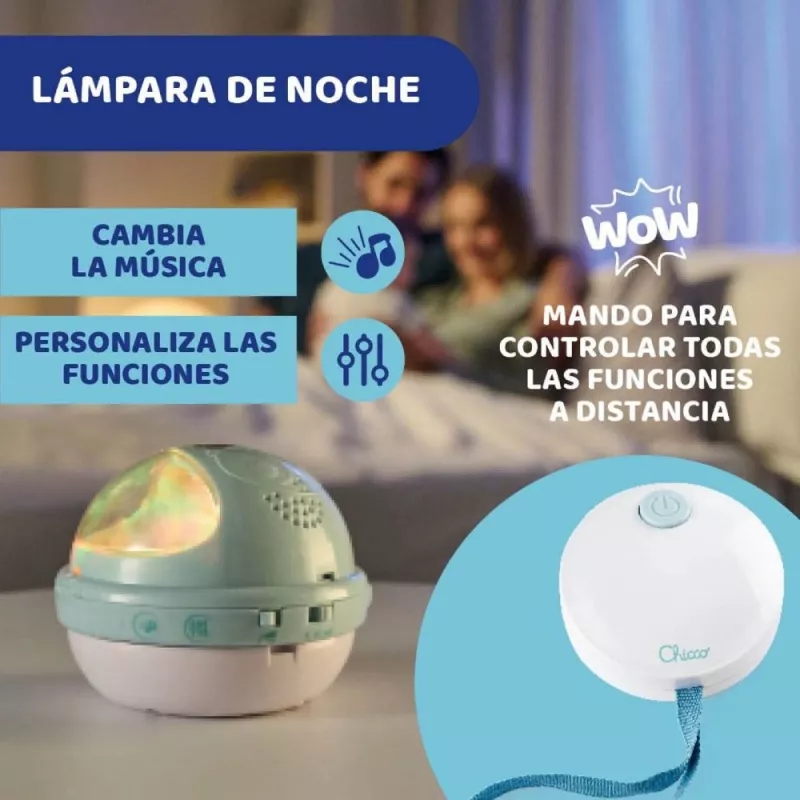 Chicco Móvil Cuna Con Proyector Arcoiris azul lampara