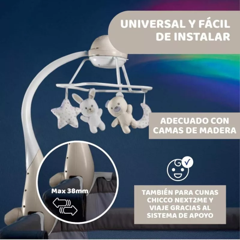 Chicco Móvil Cuna Con Proyector Arcoiris beige universal