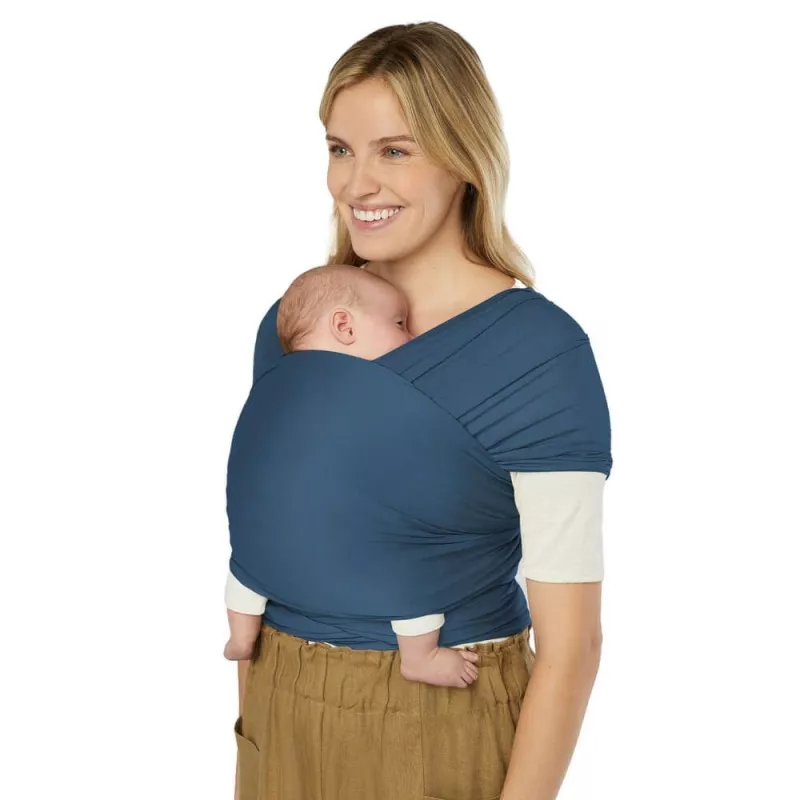 Ergobaby Fular Aura Sostenible azul marino detalle