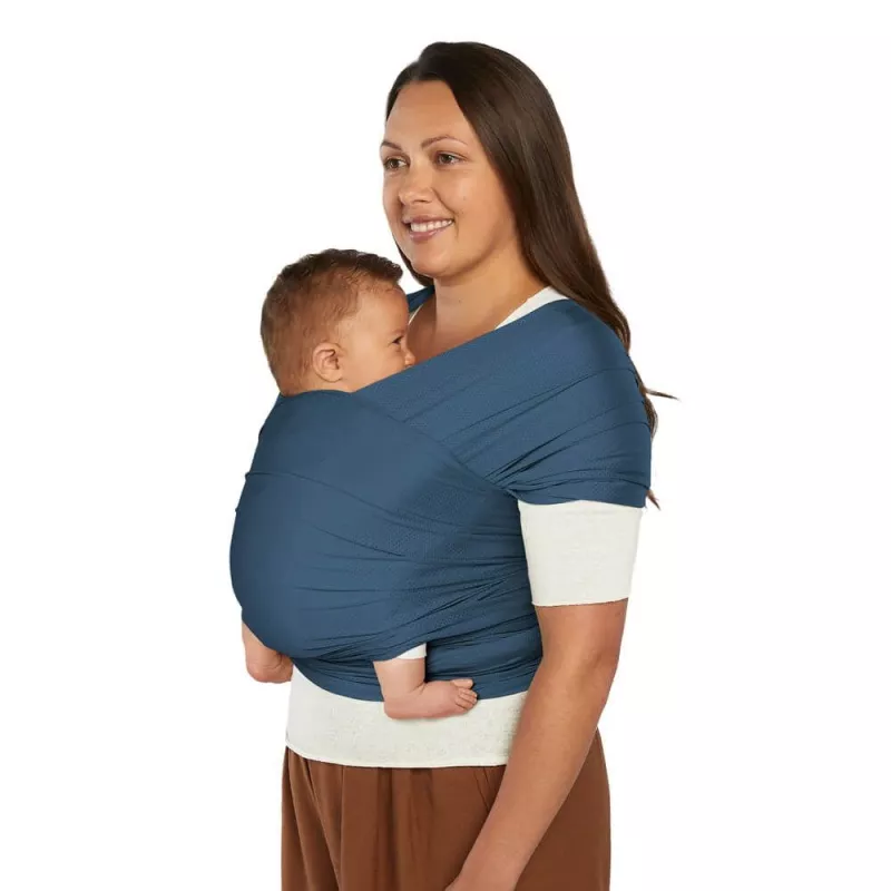 Ergobaby Fular Aura Mesh Sostenible azul marino detalle