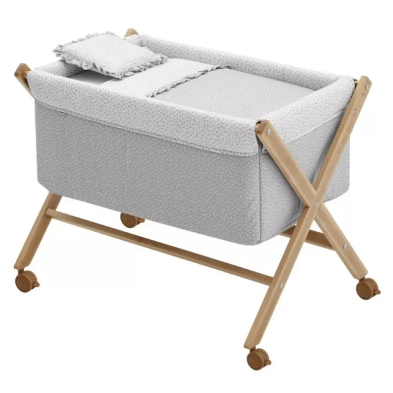 Cambrass Minicuna Tijera Madera Liberty gris natural