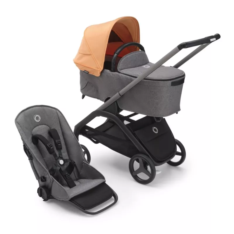 Bugaboo Dragonfly Cochecito Chasis Graphite gris isla coral