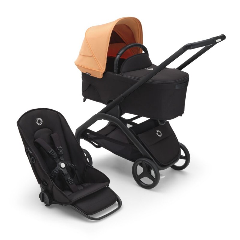 Bugaboo Dragonfly Cochecito Chasis Negro isla coral