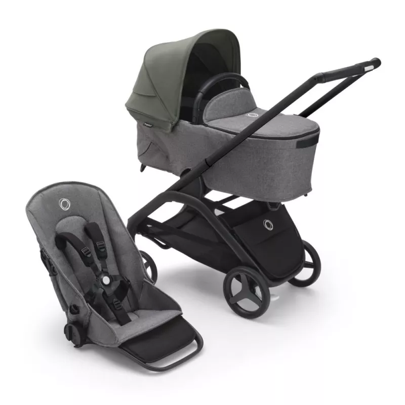 Bugaboo Carrito de Bebé Dragonfly Chasis Gris verde capazo