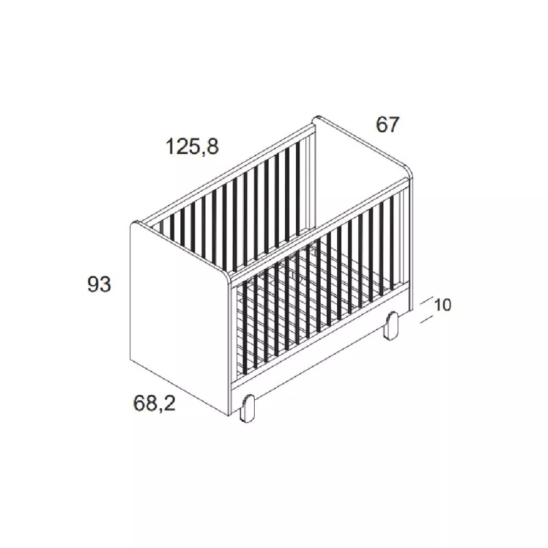 Ros Cuna Elemental 60x120 cm medidas