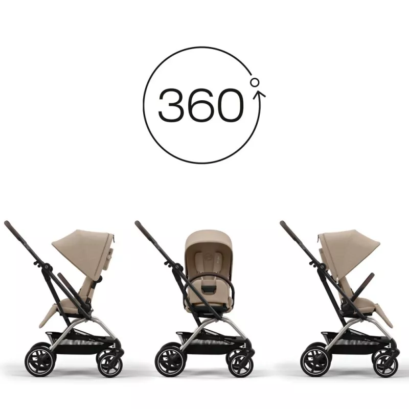 Cybex Silla de Paseo Eezy S Twist+ 2 almond beige 360