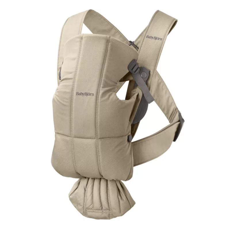 BabyBjörn Mochila Portabebé Mini Cotton beige