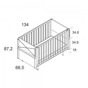 Ros Cuna Fold 60x120 cm medidas